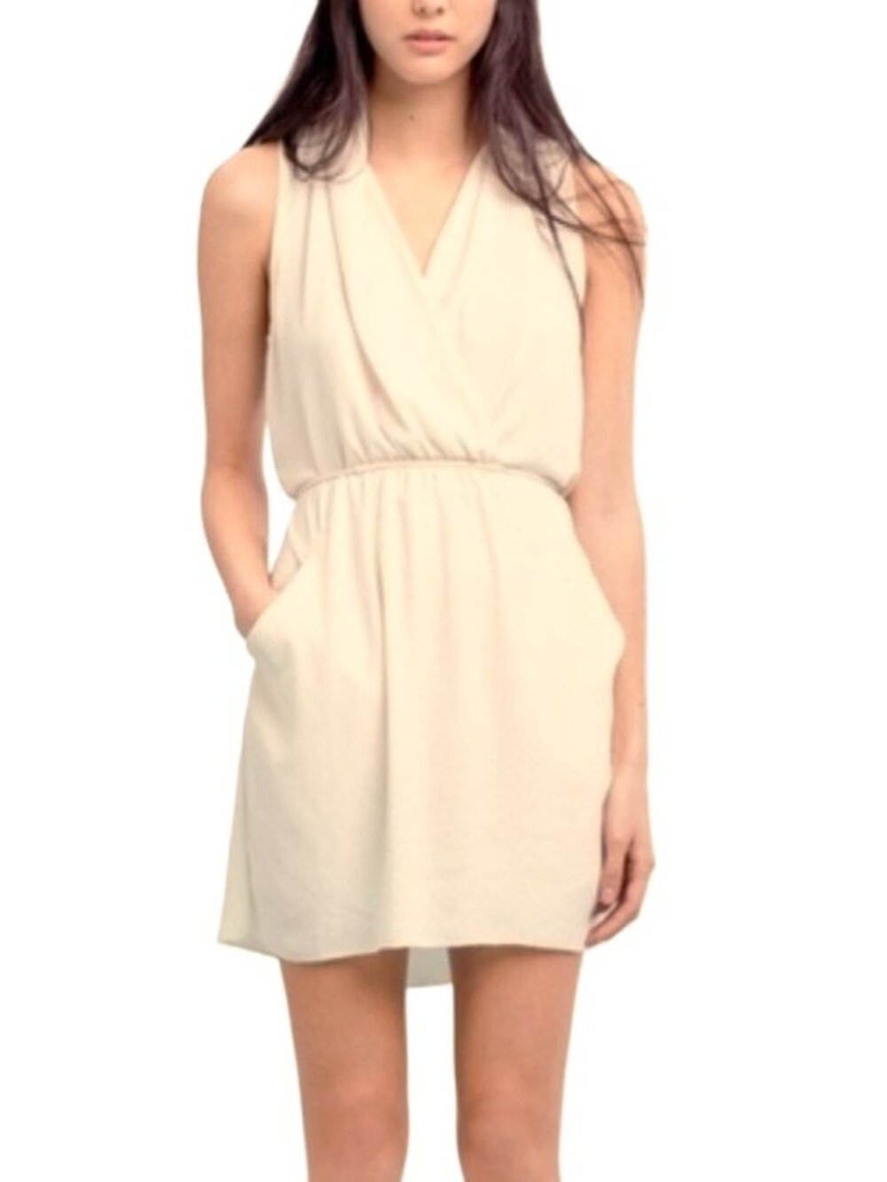 Aritzia Wilfred Sabine Cream Mini Dress Size M